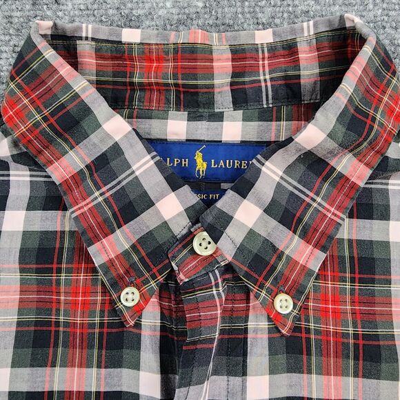 Ralph Lauren Shirt Mens XL Madras Plaid Classic Fit Long Sleeve Button Down - Picture 10 of 16